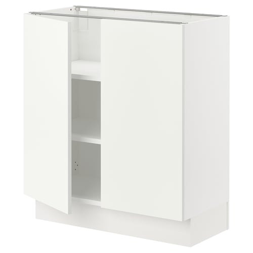 SEKTION Armoire inférieure tablette/2portes, blanc/Vallstena blanc, 30x15x30 "