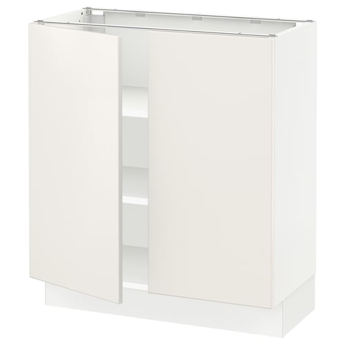 SEKTION Armoire inférieure tablette/2portes, blanc/Veddinge blanc, 30x15x30 "