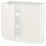 SEKTION Armoire inférieure tablette/2portes, blanc/Veddinge blanc, 36x15x30 "