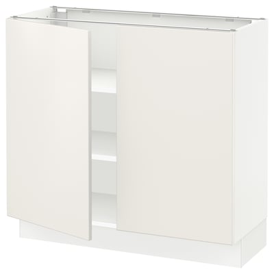 SEKTION Armoire inférieure tablette/2portes, blanc/Veddinge blanc, 36x15x30 "