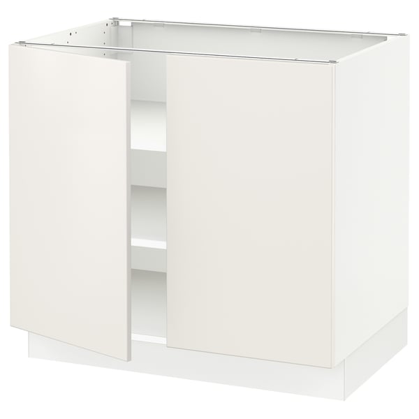 SEKTION Armoire inférieure tablette/2portes, blanc/Veddinge blanc, 36x24x30 "