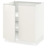 SEKTION Armoire inférieure tablette/2portes, blanc/Veddinge blanc, 30x24x30 "