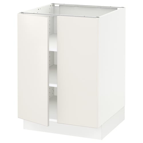 SEKTION Armoire inférieure tablette/2portes, blanc/Veddinge blanc, 24x24x30 "