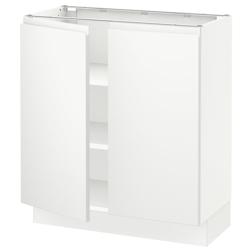SEKTION Armoire inférieure tablette/2portes, blanc/Voxtorp blanc mat, 30x15x30 "
