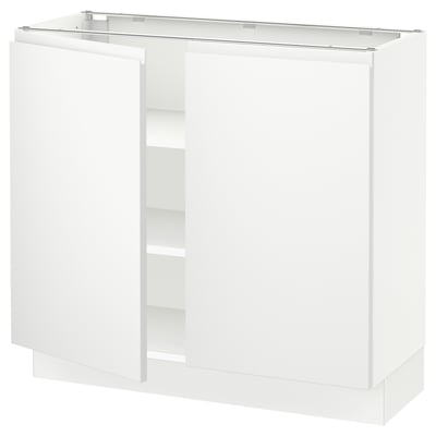 SEKTION Armoire inférieure tablette/2portes, blanc/Voxtorp blanc mat, 36x15x30 "