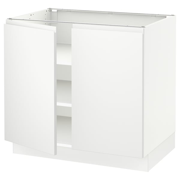 SEKTION Armoire inférieure tablette/2portes, blanc/Voxtorp blanc mat, 36x24x30 "
