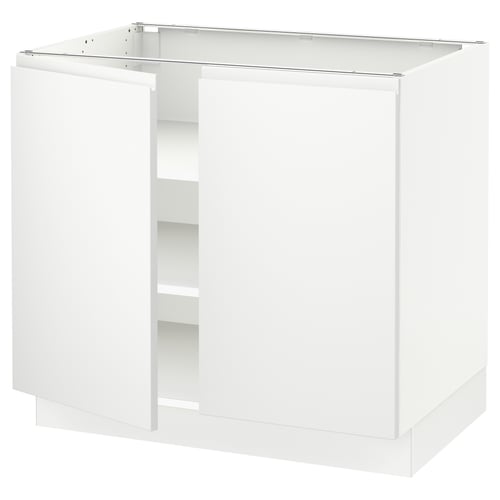 SEKTION Armoire inférieure tablette/2portes, blanc/Voxtorp blanc mat, 36x24x30 "