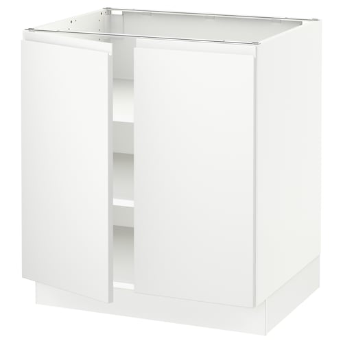 SEKTION Armoire inférieure tablette/2portes, blanc/Voxtorp blanc mat, 30x24x30 "