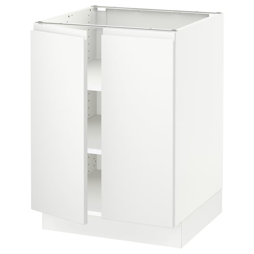 SEKTION Armoire inférieure tablette/2portes, blanc/Voxtorp blanc mat, 24x24x30 "