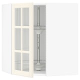 SEKTION Armoire mural angl+rgt piv/pte vitr, blanc/Bodbyn blanc cassé, 26x15x30 "