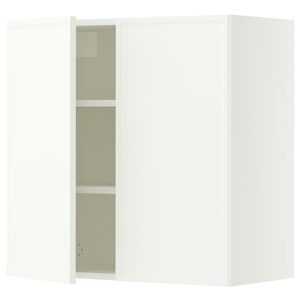 SEKTION Armoire murale 2 portes, blanc/Aspudden blanc mat, 30x15x30 "
