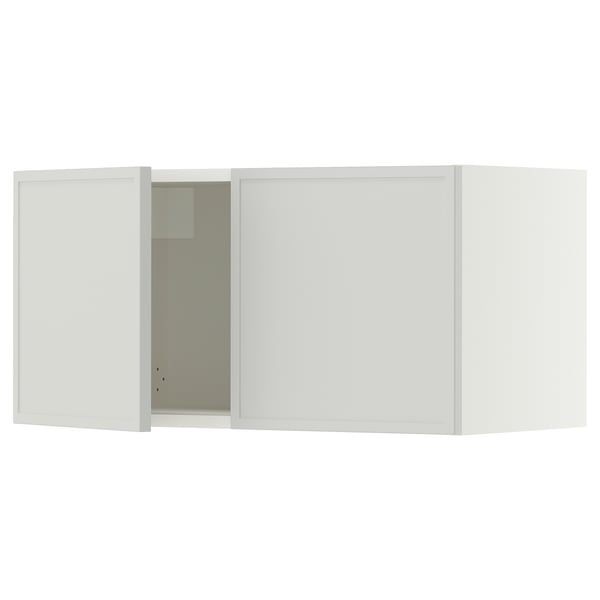 SEKTION Armoire murale 2 portes, blanc/Aspudden gris clair, 30x15x15 "