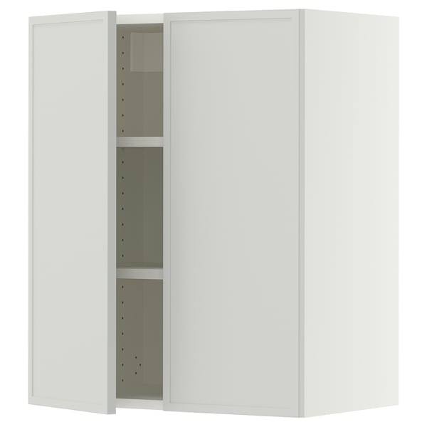 SEKTION Armoire murale 2 portes, blanc/Aspudden gris clair, 24x15x30 "