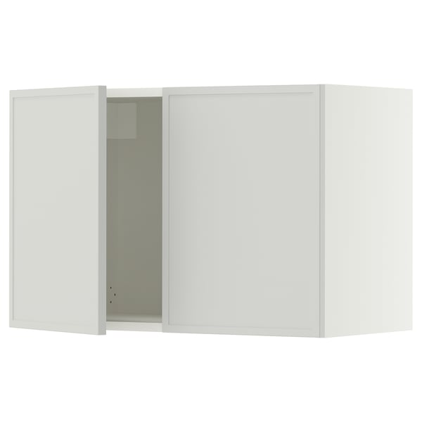 SEKTION Armoire murale 2 portes, blanc/Aspudden gris clair, 30x15x20 "