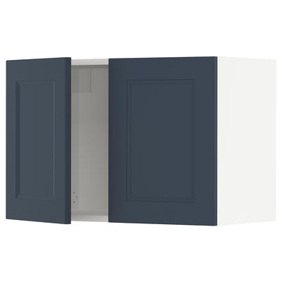 SEKTION Armoire murale 2 portes, blanc Axstad/mat bleu, 30x15x20 "