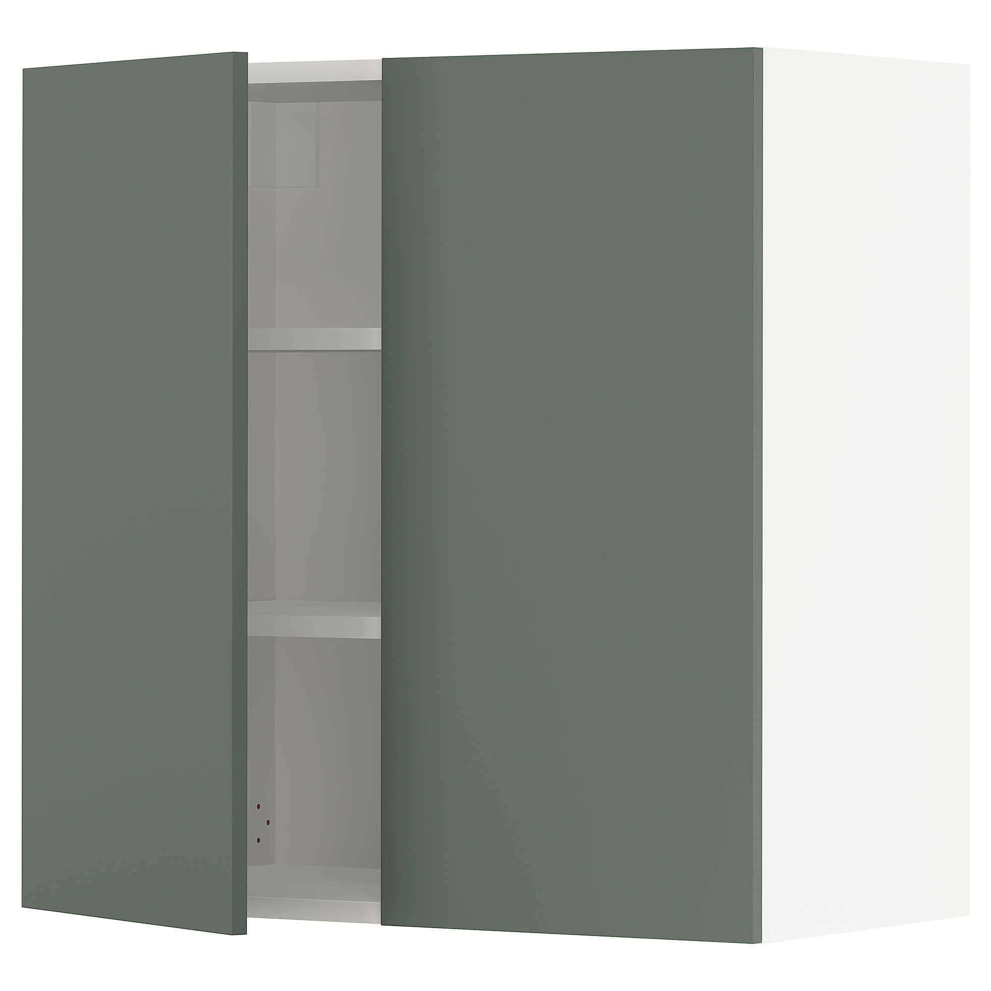 SEKTION Armoire murale 2 portes, blanc, Bodarp grisvert, 30x15x30
