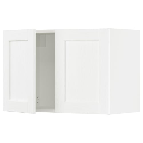 SEKTION Armoire murale 2 portes, blanc Enköping/blanc effet bois, 30x15x20 "