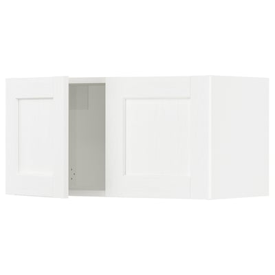 SEKTION Armoire murale 2 portes, blanc Enköping/blanc effet bois, 30x15x15 "