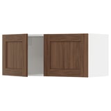 SEKTION Armoire murale 2 portes, blanc Enköping/brun effet noyer, 36x15x15 "