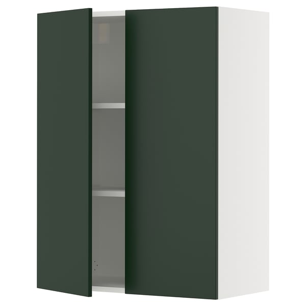 SEKTION Armoire murale 2 portes, blanc/Havstorp vert profond, 30x15x40 "