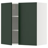 SEKTION Armoire murale 2 portes, blanc/Havstorp vert profond, 30x15x30 "
