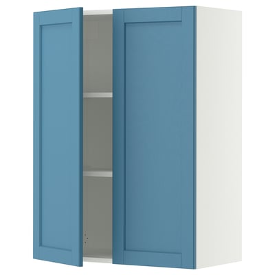 SEKTION Armoire murale 2 portes, blanc/Lerhyttan bleu, 30x15x40 "