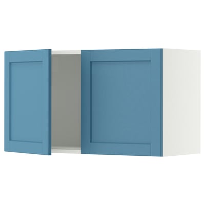 SEKTION Armoire murale 2 portes, blanc/Lerhyttan bleu, 36x15x20 "