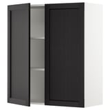 SEKTION Armoire murale 2 portes, blanc/Lerhyttan teinté noir, 36x15x40 "
