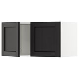 SEKTION Armoire murale 2 portes, blanc/Lerhyttan teinté noir, 30x15x15 "