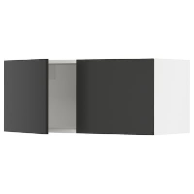 SEKTION Armoire murale 2 portes, blanc/Nickebo anthracite mat, 36x15x15 "