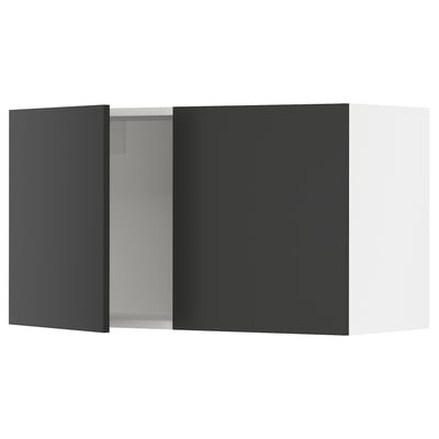 SEKTION Armoire murale 2 portes, blanc/Nickebo anthracite mat, 36x15x20 "