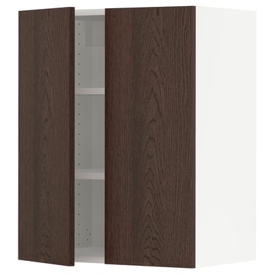 SEKTION Armoire murale 2 portes, blanc/Sinarp brun, 24x15x30 "