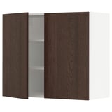 SEKTION Armoire murale 2 portes, blanc/Sinarp brun, 36x15x30 "