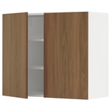 SEKTION Armoire murale 2 portes, blanc/Tistorp effet noyer foncé, 36x15x30 "