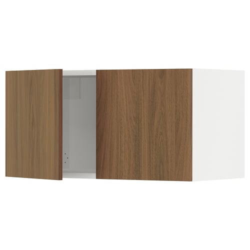 SEKTION Armoire murale 2 portes, blanc/Tistorp effet noyer foncé, 30x15x15 "