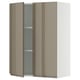 SEKTION Armoire murale 2 portes, blanc/Voxtorp gris-brun foncé ultrabrillant, 30x15x40 "
