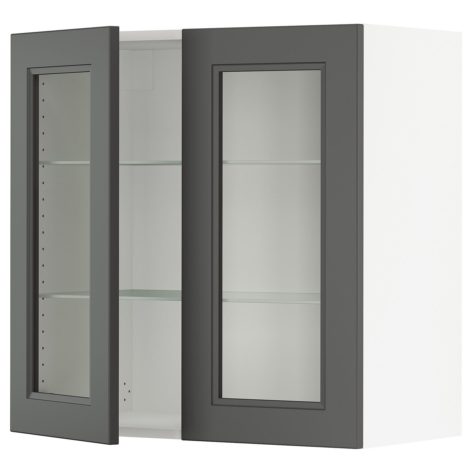 SEKTION Armoire murale 2 portes vitrées, blanc, Axstad gris foncé