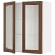 SEKTION Armoire murale 2 portes vitrées, blanc Enköping/brun effet noyer, 36x15x40 "