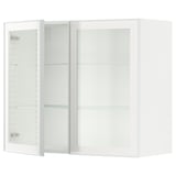 SEKTION Armoire murale 2 portes vitrées, blanc/Hejsta verre transparent/blanc, 36x15x30 "
