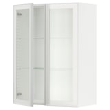 SEKTION Armoire murale 2 portes vitrées, blanc/Hejsta verre transparent/blanc, 30x15x40 "