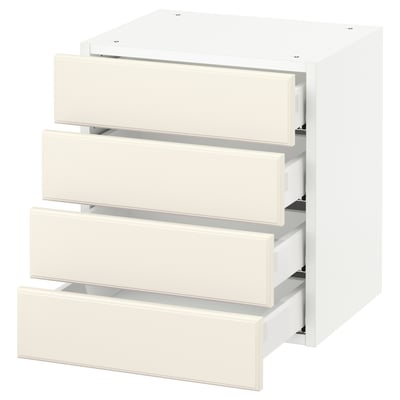 SEKTION Armoire murale 4 tiroirs, blanc Maximera/Bodbyn blanc cassé, 18x15x20 "