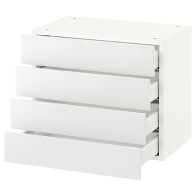 SEKTION Armoire murale 4 tiroirs, blanc Maximera/Ringhult blanc, 24x15x20 "