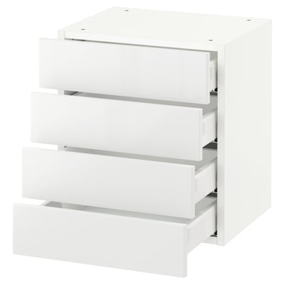 SEKTION Armoire murale 4 tiroirs, blanc Maximera/Ringhult blanc, 18x15x20 "