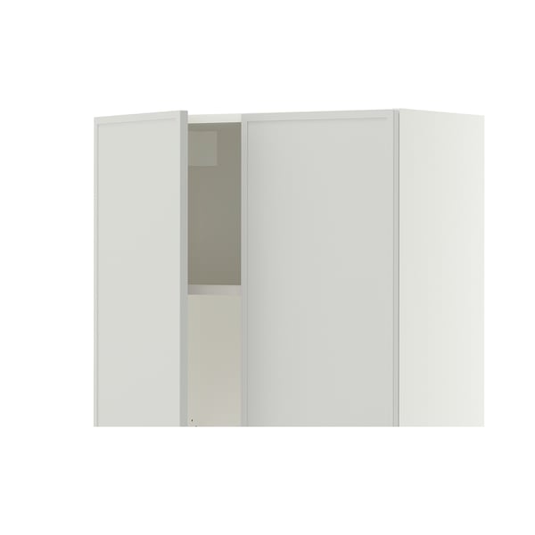 SEKTION Armoire murale à hotte intégrée, blanc/Aspudden gris clair, 30x15x30 "