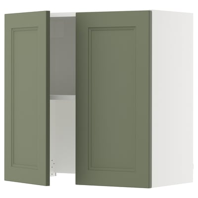 SEKTION Armoire murale à hotte intégrée, blanc/Axstad gris-vert, 30x15x30 "