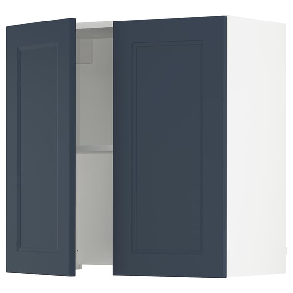 SEKTION Armoire murale à hotte intégrée, blanc Axstad/mat bleu, 30x15x30 "