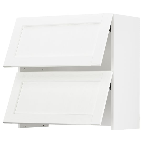 SEKTION Armoire murale à hotte intégrée, blanc Enköping/blanc effet bois, 30x15x30 "