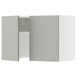SEKTION Armoire murale à hotte intégrée, blanc/Havstorp gris clair, 30x15x20 "