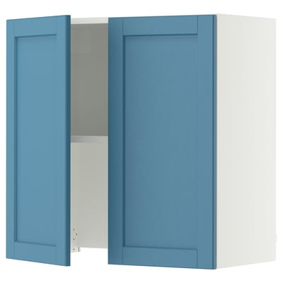 SEKTION Armoire murale à hotte intégrée, blanc/Lerhyttan bleu, 30x15x30 "