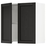 SEKTION Armoire murale à hotte intégrée, blanc/Lerhyttan teinté noir, 30x15x30 "